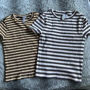 Two multicolored tops